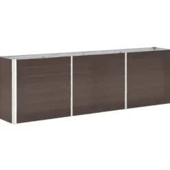 Forhøjet plantekasse i galvaniseret stål - Dybde 240x40x77 cm | Farve: Brun