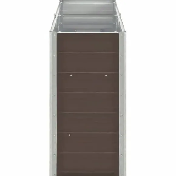 Forhøjet plantekasse i galvaniseret stål - Dybde 240x40x77 cm | Farve: Brun