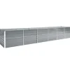 Forhøjet plantekasse i galvaniseret stål - Ideel til haven | Størrelse: 480x80x77 cm | Farve: Grå