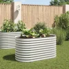 Forhøjet plantekasse i galvaniseret stål - Dybde 160x80x81 cm | Farve: Sølv