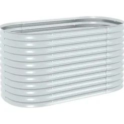 Forhøjet plantekasse i galvaniseret stål - Dybde 160x80x81 cm | Farve: Sølv