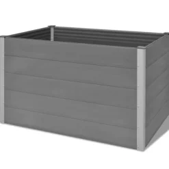 Forhøjet plantekasse i grå WPC - Holdbar og vejrbestandig | Størrelse: 150x100x91 cm