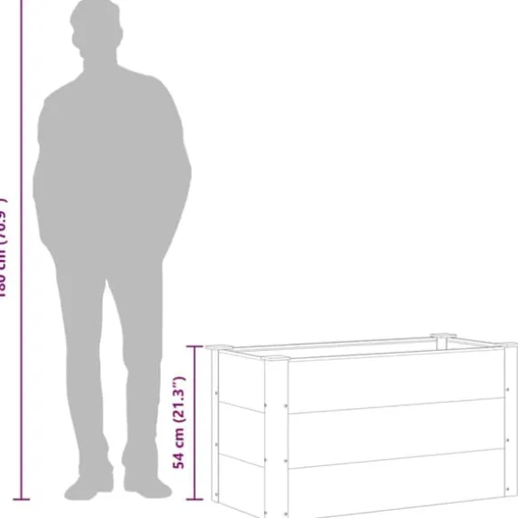 Forhøjet plantekasse i træplastkomposit - Højbed | Farve: Grå | Størrelse: 100x50x54 cm