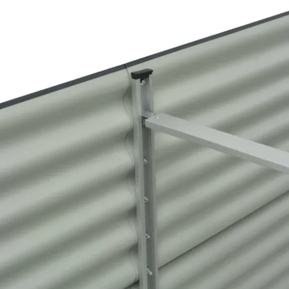 Forhøjet plantekasse 400x80x81 cm galvaniseret stål grå - Plantekasse - Plantekasser - Home & Living