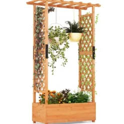 Forhøjet plantekasse, 79x17.5x45 cm, Orange