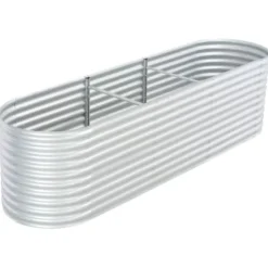 Forhøjet plantekasse 320x80x81 cm galvaniseret stål sølvfarvet - Plantekasse - Plantekasser - Home & Living