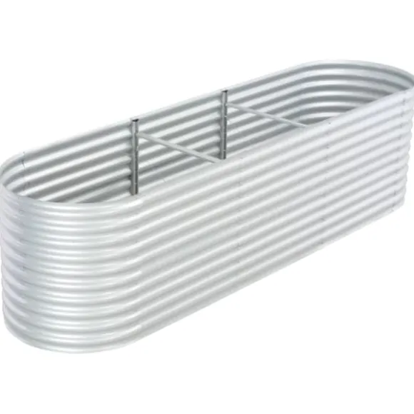 Forhøjet plantekasse 320x80x81 cm galvaniseret stål sølvfarvet - Plantekasse - Plantekasser - Home & Living