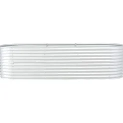 Forhøjet plantekasse 320x80x81 cm galvaniseret stål sølvfarvet - Plantekasse - Plantekasser - Home & Living