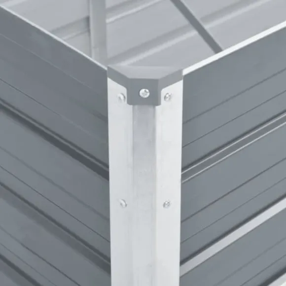 Forhøjet plantekasse 320x80x77 cm galvaniseret stål grå - Plantekasse - Plantekasser - Home & Living