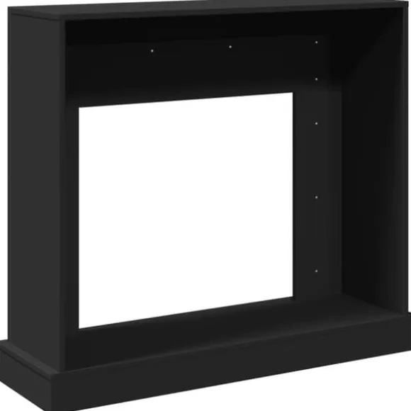 Forsats til pejs i konstrueret træ - Sikkerhedsbarriere | Farve: Sort | Størrelse: 100x30x87,5 cm