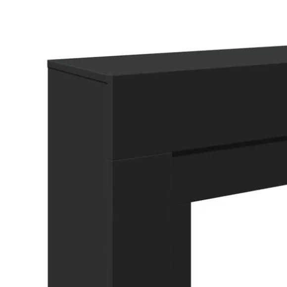 Forsats til pejs i konstrueret træ - Sikkerhedsbarriere | Farve: Sort | Størrelse: 100x30x87,5 cm