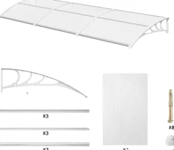 Forside Dør Kappe, Regn og Sne Skjul, UV Beskyttelse, 270x98.5 hvid