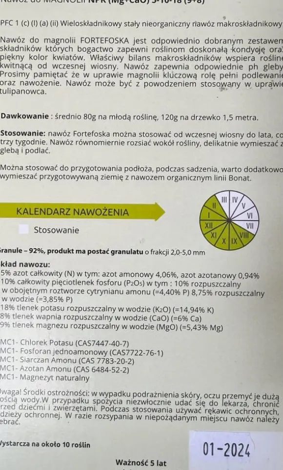 FORTEFOSKA MAGNOLIA GØDNING 1 KG GRANULAT MEGET EFFEKTIV