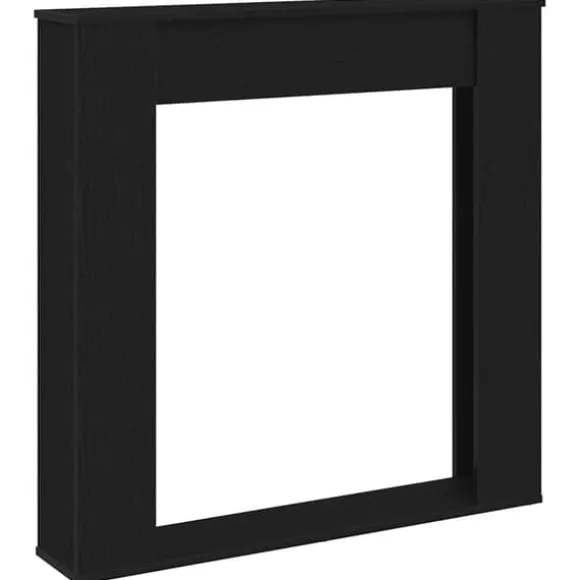 Fortsat til pejs - Slidstærk hylde til LED-flamme | Farve: Sort | Størrelse: 100x20x100 cm
