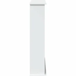 Fortsats til pejs - Dekorativ hylde til LED-flamme | Mål: 75x20x87,5 cm | Farve: Hvid