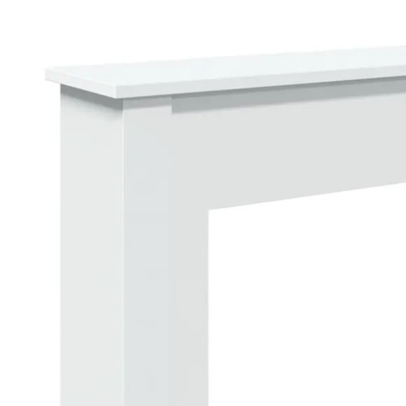Fortsats til pejs - Dekorativ hylde til LED-flamme | Mål: 75x20x87,5 cm | Farve: Hvid