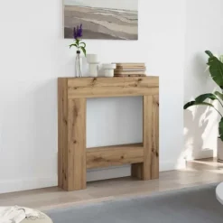 Fortsats til pejs - Dekorativ og funktionel hylde | Størrelse: 81x18x82 cm | Farve: Kunsteg