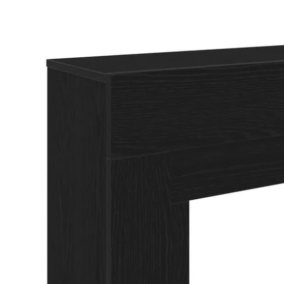 Fortsats til pejs i konstrueret træ - Sikkerhedsbarriere | Farve: Sort-eg | Størrelse: 100x30x87,5 cm