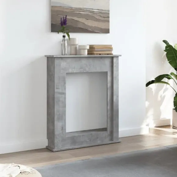 Fortsats til pejs til LED-flammer - Dekorativ hylde | Størrelse: 75x20x87,5 cm | Farve: Betongrå
