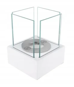 Fritstående biopejs 13x13x17 cm Smart White struktureret mat