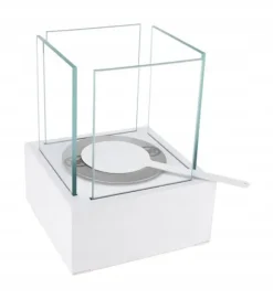 Fritstående biopejs 13x13x17 cm Smart White struktureret mat