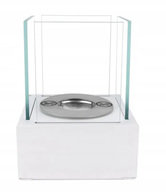 Fritstående biopejs 13x13x17 cm Smart White struktureret mat