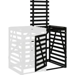 Förlängning till sopkärlsskjulet - Massiv furu, Ventilerad design | Färg: Svart | Storlek: Standard