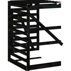 Förlängning till sopkärlsskjulet - Massiv furu, Ventilerad design | Färg: Svart | Storlek: Standard