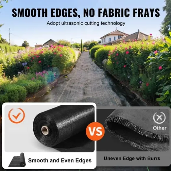 5FTx250FT Premium Ukrudtsbarriere, 5OZ Geotekstil til indkørsler, høj permeabilitet, effektiv ukrudtsbekæmpelse.
