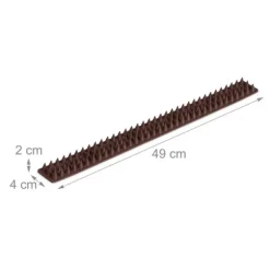 Fugleafvisende pigge, 2x49x4 cm, Brun