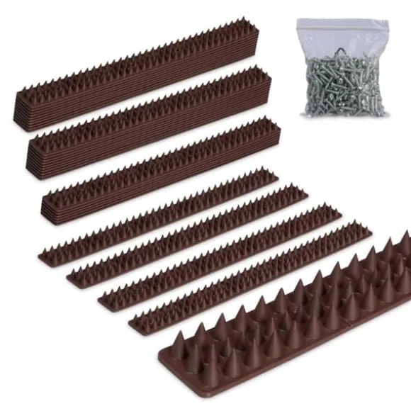 Fugleafvisende pigge, 2x49x4 cm, Brun, Plastik
