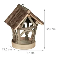 Fuglefoderstation, 17x13.5x22.5 cm, Brun
