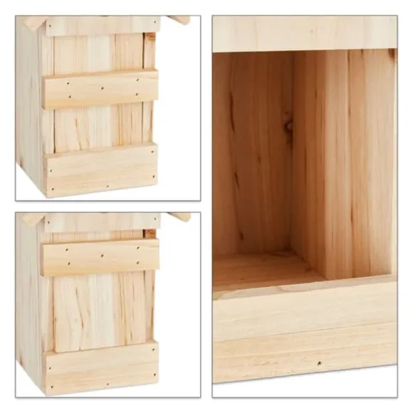 Fuglekasse, Træ, 25x16x14 cm, Natur