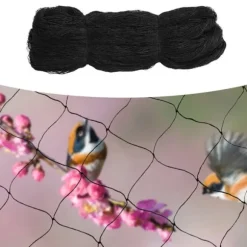 Fuglenet - Beskyttelsesnet til have, frugtplantage og dam - 30,48 x 15,24 m - Mod fugle og insekter - Til frugttræer, planter, afgrøder - Sort