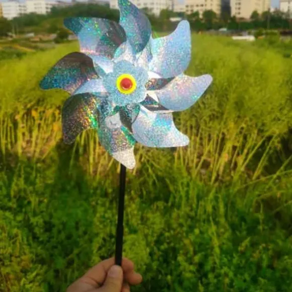Fuglevindmølle Udendørs Fugleafvisende PinWheels Reflekterende Vindmølle Fugleafvisere