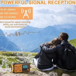 Fuleadture håndsvingradio 4000mAh, AM/FM/SW vejrradio, solcelle krumtapradio, SOS og lommelygte til nødsituationer