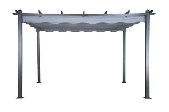 FURNLUX UDENDØRS PERGOLA LAZIO GRÅ & SORT 395CM