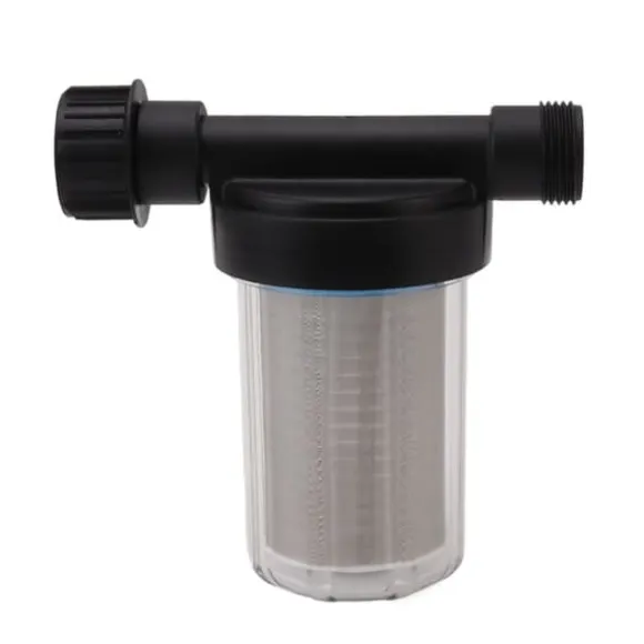 G3/4 Haveslangefilter Vandpumpe Si Filter Rustfrit stål Filterskærm Transparent design Haveslange Sedimentfilter
