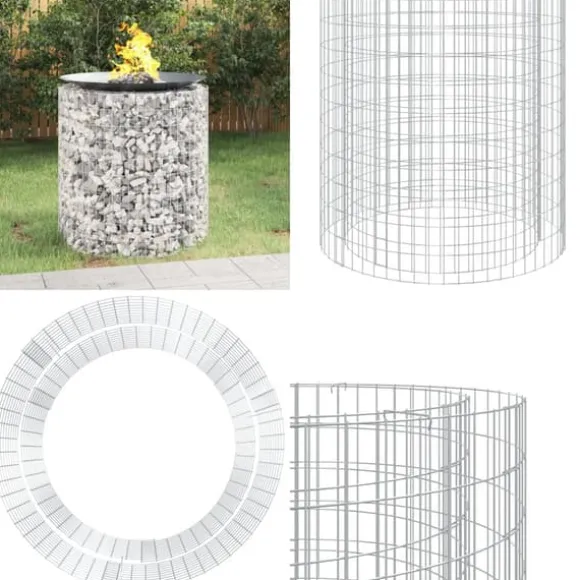 Gabion-bålkurv Ø 100 cm galvaniseret jern - Gabion-bålkurv - Gabion-bålkurve - Home & Living