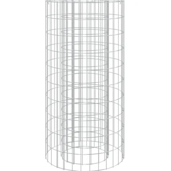 Gabion-bålkurv Ø 50 cm i galvaniseret jern for grill og planter | Farve: Galvaniseret | Størrelse: Ø 50 cm