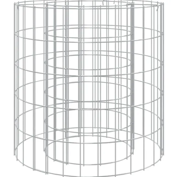 Gabion-bålkurv i galvaniseret jern Ø 50 cm | Farve: Sølv | Størrelse: 50 cm