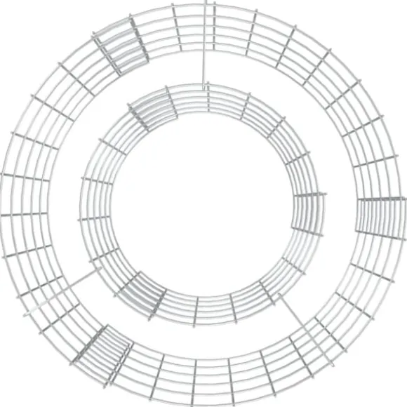 Gabion-bålkurv i galvaniseret jern Ø 50 cm | Farve: Sølv | Størrelse: 50 cm