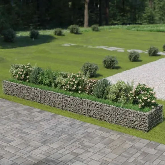 Gabion-højbed i galvaniseret stål | Størrelse: 540x90x50 cm | Robust og holdbar haveindretning