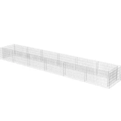 Gabion-højbed i galvaniseret stål | Størrelse: 540x90x50 cm | Robust og holdbar haveindretning