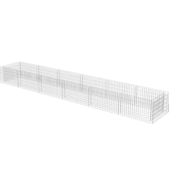 Gabion-højbed i galvaniseret stål | Størrelse: 540x90x50 cm | Robust og holdbar haveindretning