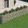 Gabion-højbed i galvaniseret jern - Stabil plantekurv | Størrelse: 540x50x100 cm