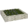 Gabion-højbed i galvaniseret stål - Stabil plantekasse | Størrelse: 100x100x20 cm
