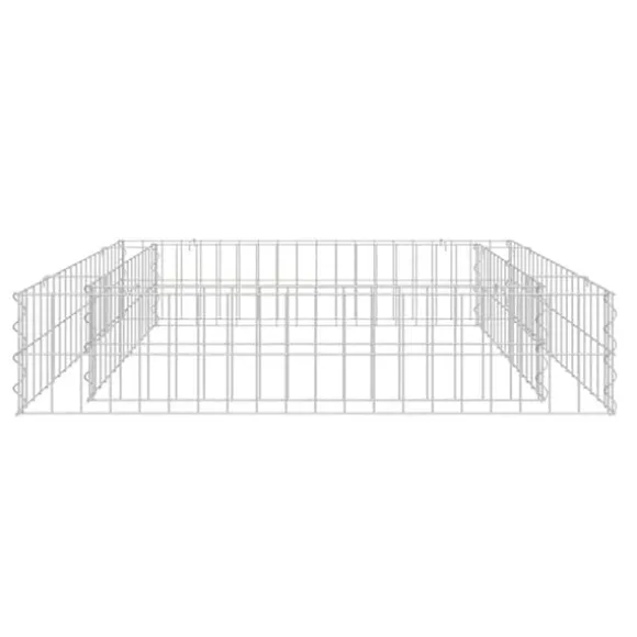 Gabion-højbed i galvaniseret stål - Stabil plantekasse | Størrelse: 100x100x20 cm