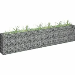 Gabion-højbed i galvaniseret stål - Stabil plantekasse | Størrelse: 270x30x60 cm