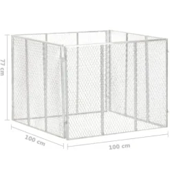 Galvaniserad kompost 100x100x77 cm - Stabil och luftig för trädgårdsavfall | Storlek: 100x100x77 cm
